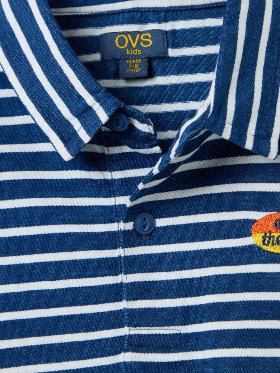 Children's multicolor striped polo in pure cotton regular fit_3
