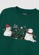 Children's green pure cotton sweatshirt with regular fit and Christmas print_3