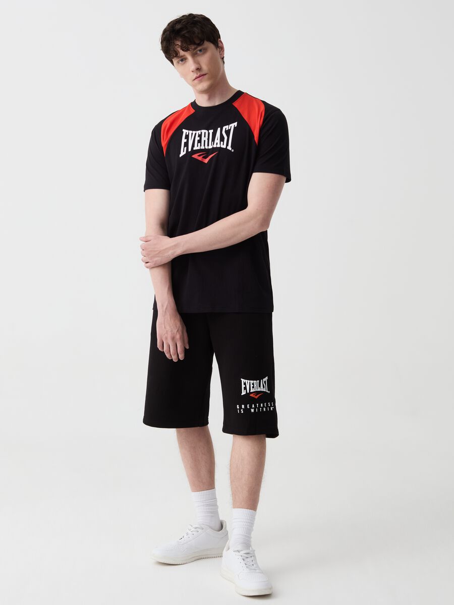 T-shirt with contrasting bands and logo print_0