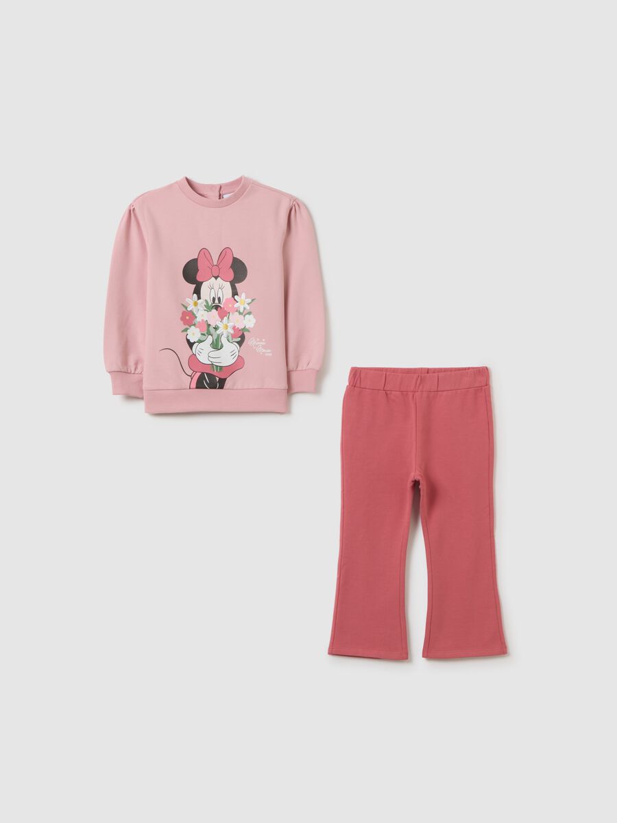 Pink cotton blend Disney-print girl's outfit_0