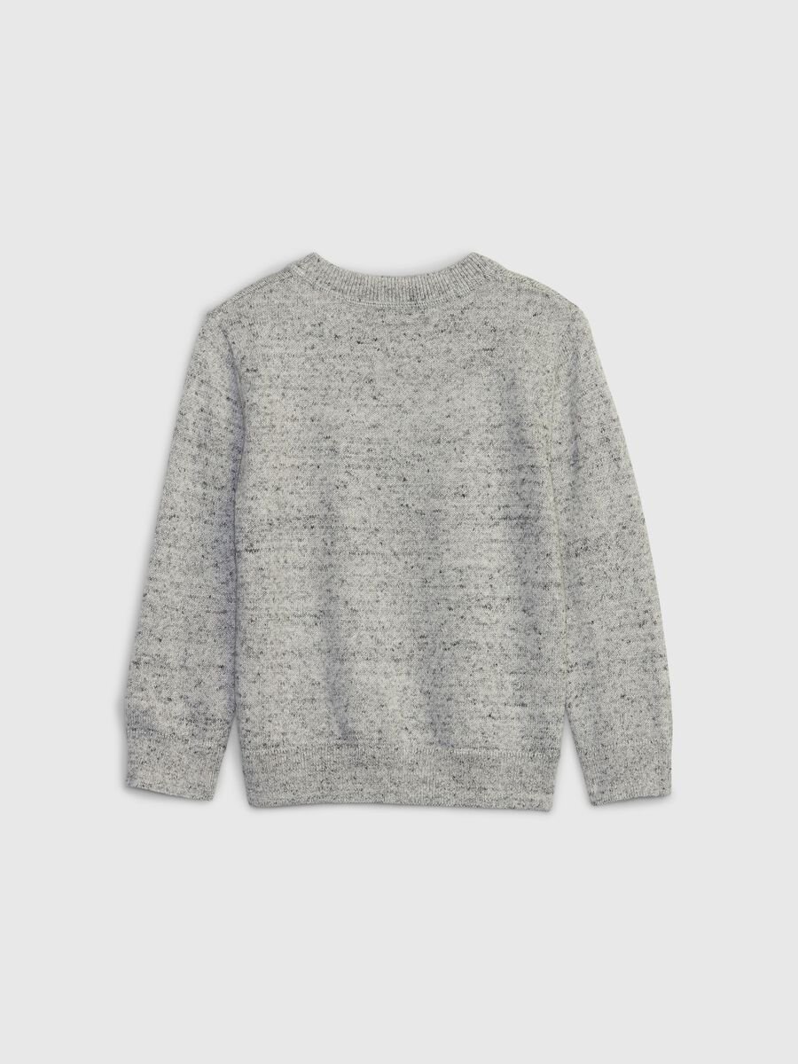 Pullover girocollo con ricamo orsetto_1