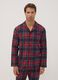 Pigiama rosso con colletto in flanella di puro cotone organico regular fit_1