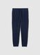 Blue fleece trousers regular fit with elastic waistband_4
