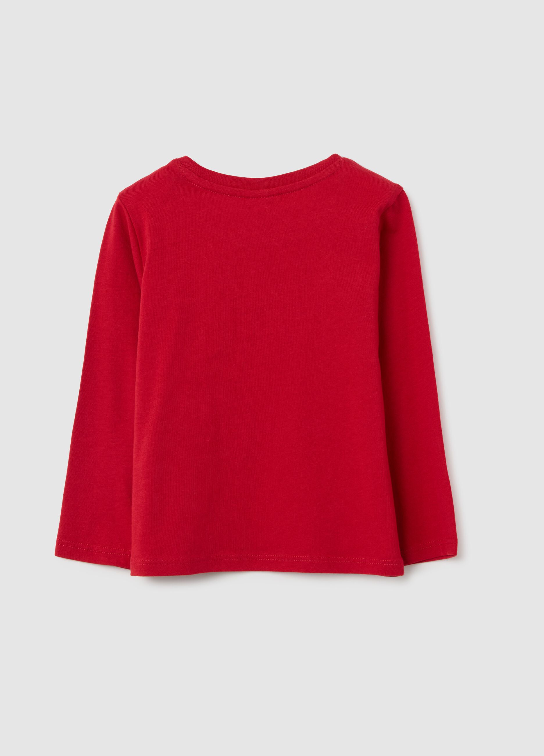 Regular fit pure cotton red baby girl top with embroidered bows