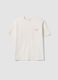 White pure cotton T-shirt with beauty slogan, relaxed fit_4