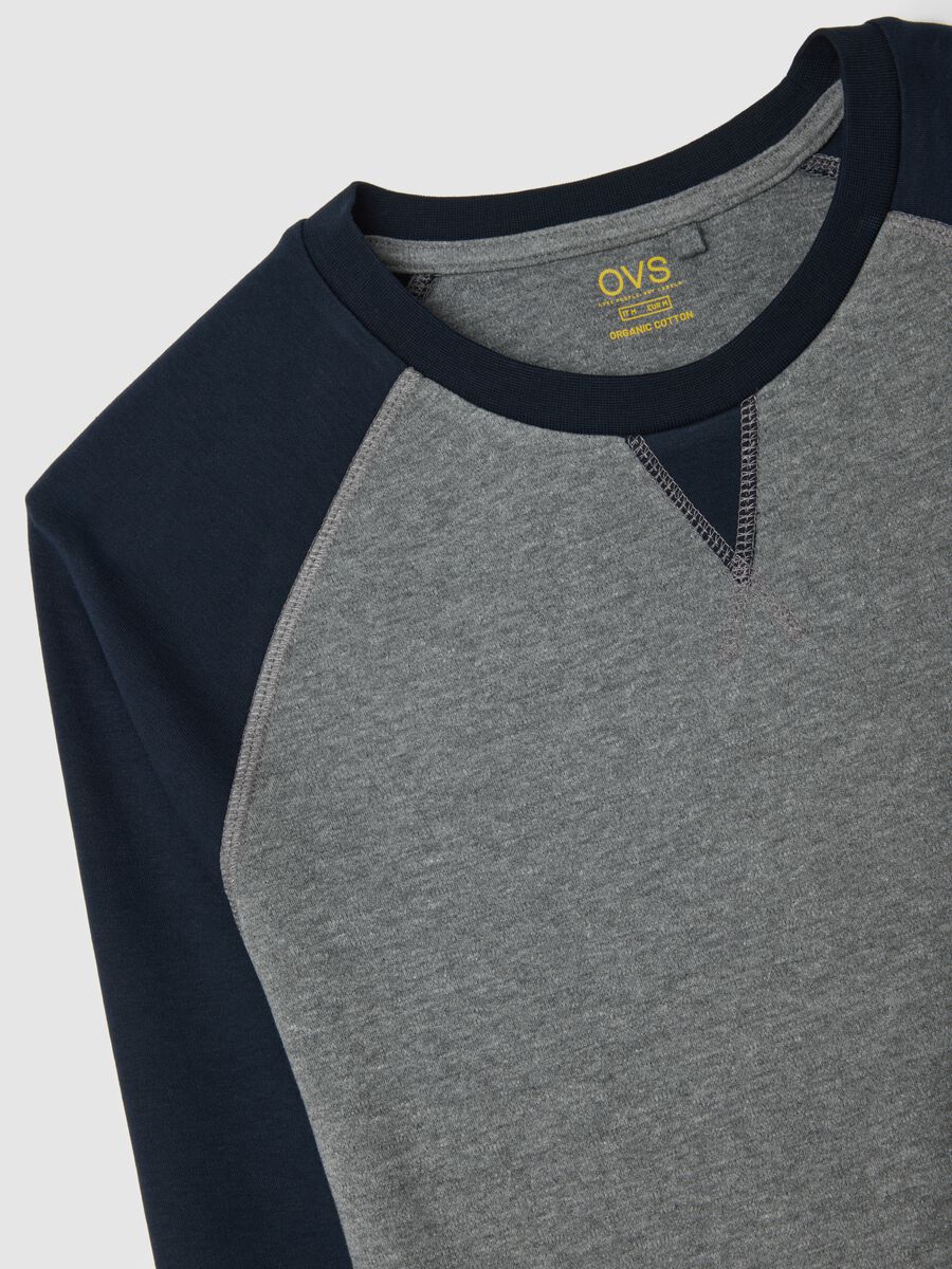 Pigiama in puro cotone blu e grigio regular fit_1
