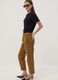 Bronze brown baggy-fit pure cotton denim jeans with paper-bag waist_3