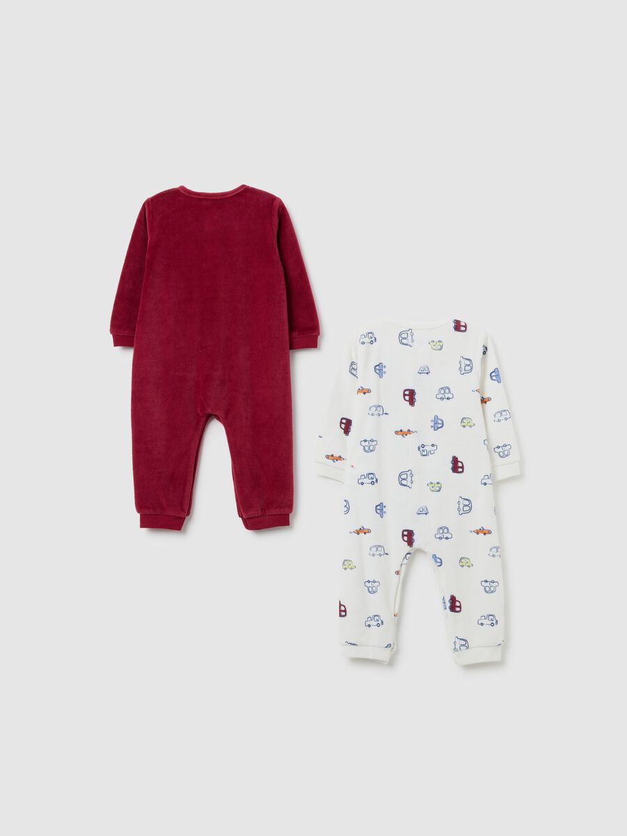 Kid's multicolour cotton blend romper set with prints_1