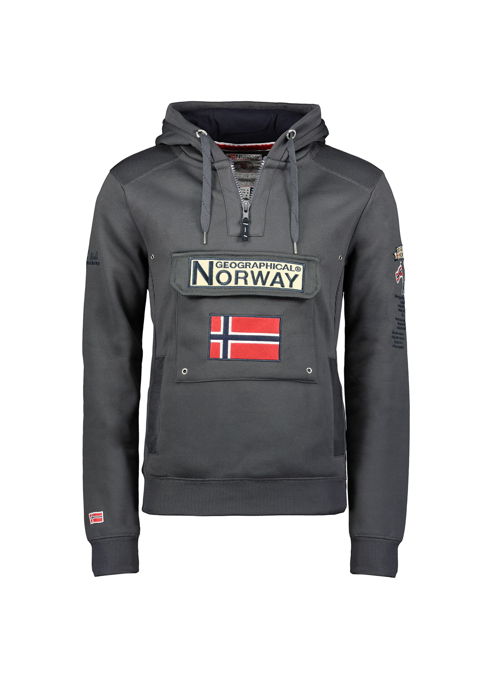 Felpa half-zip con cappuccio Geographical Norway