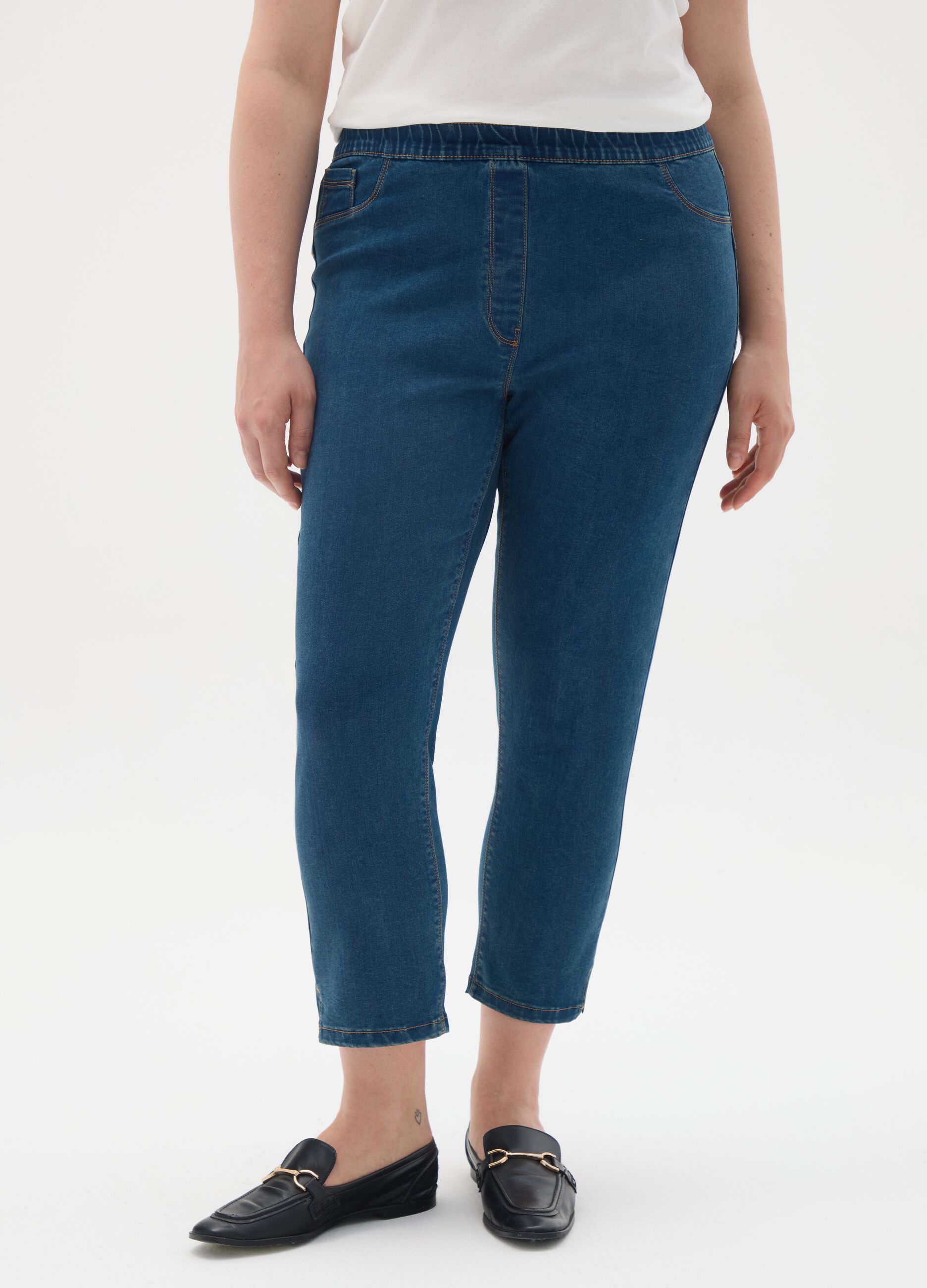 Women's blue denim regular fit jeggings
