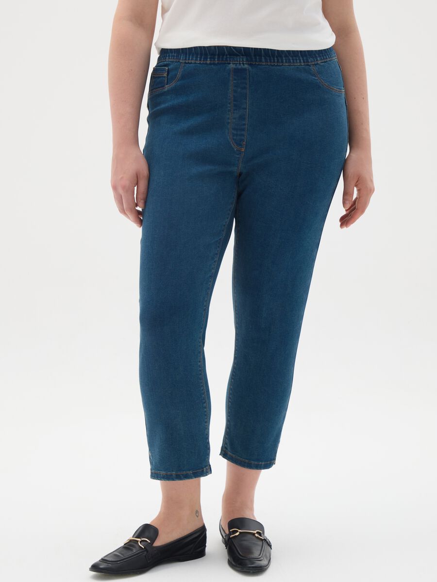 Women's blue denim regular fit jeggings_1