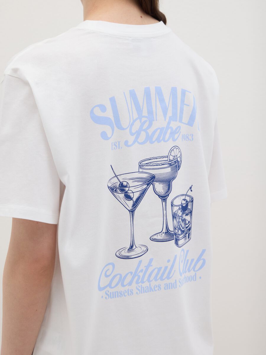 Women's white pure cotton T-shirt relaxed fit_2