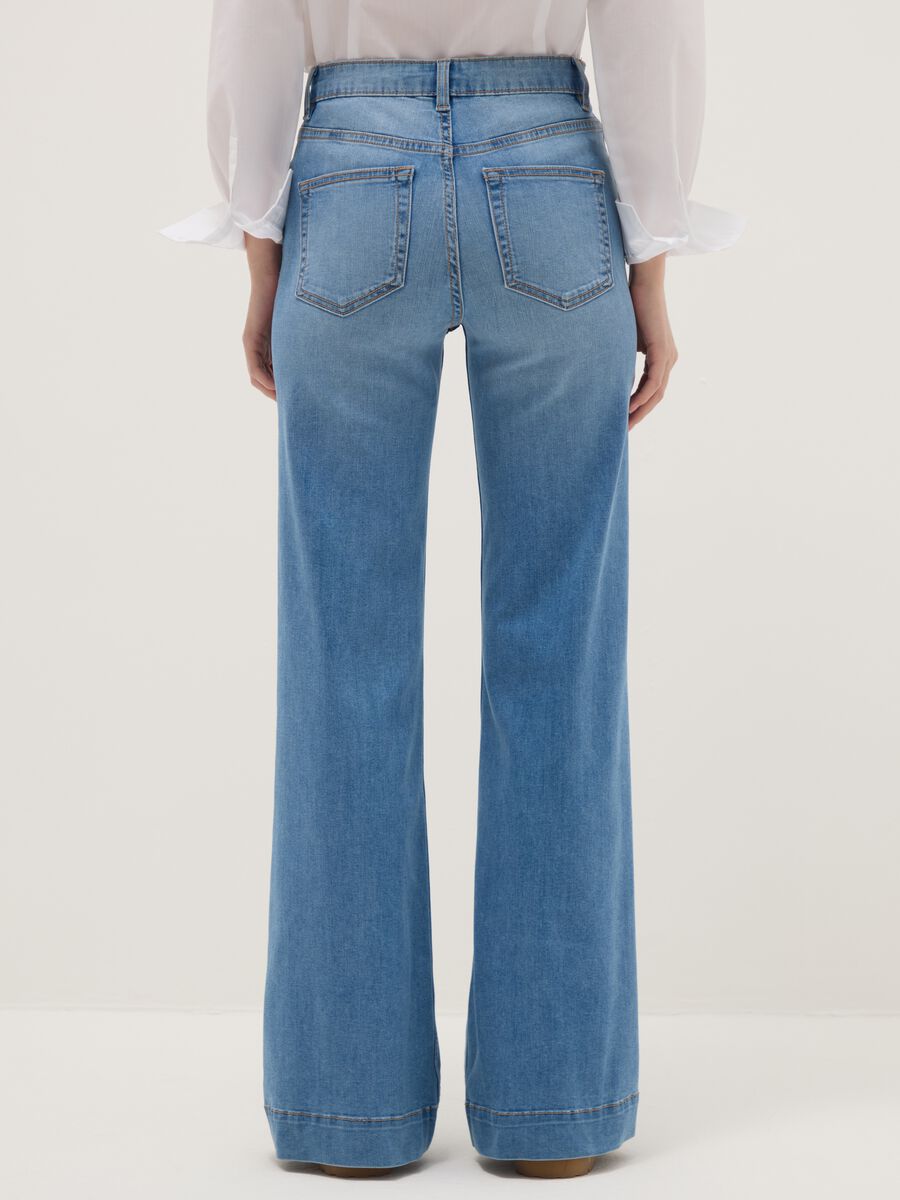 Blue denim bootcut jeans_2