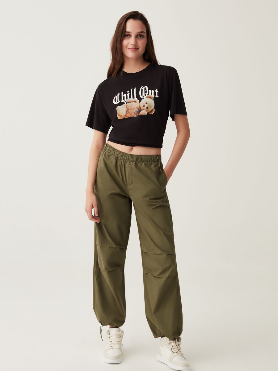 Pantaloni parachute in cotone_0