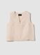 Beige linen-viscose blend top with oversized fit_0