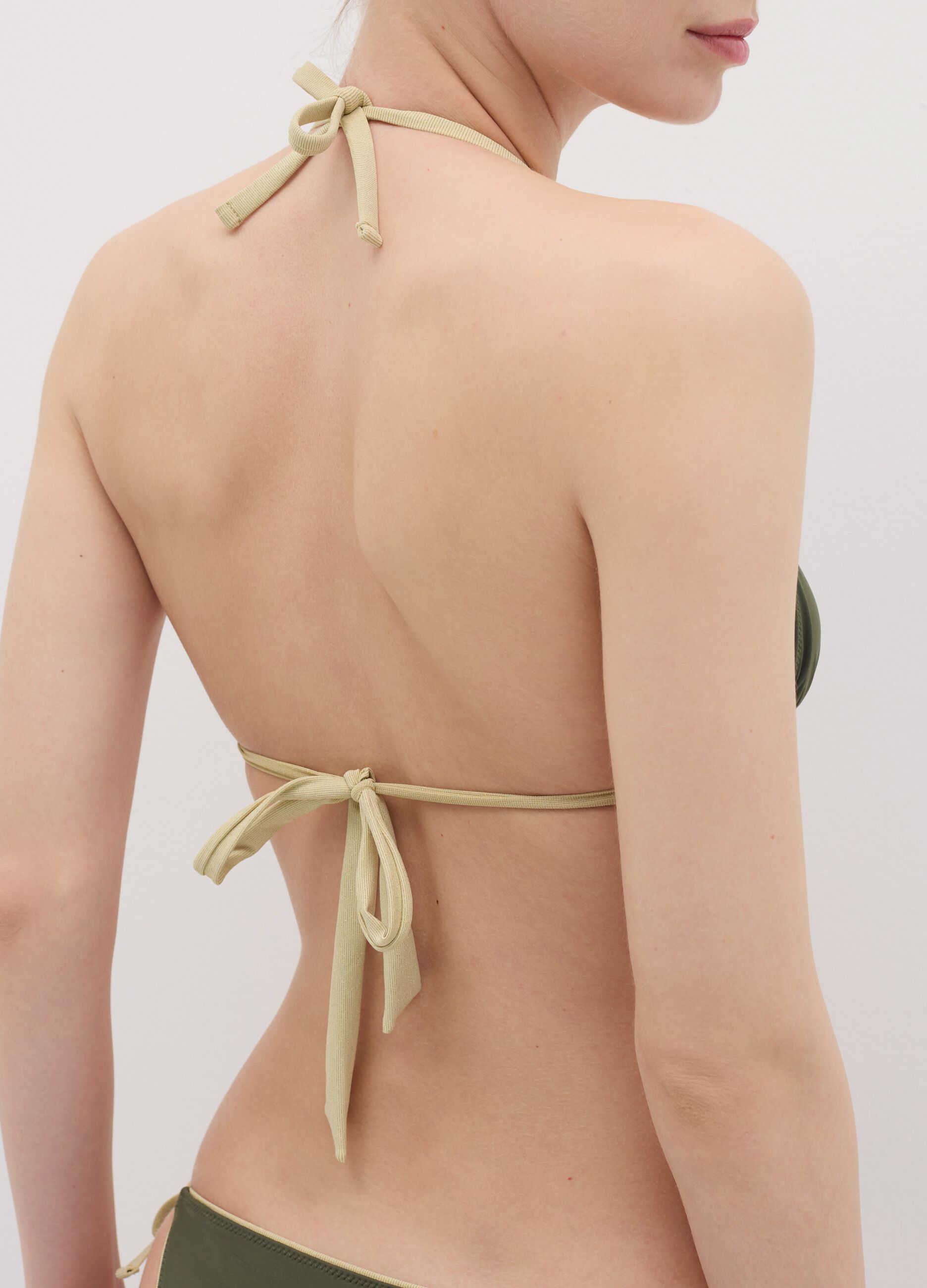 Top bikini a triangolo da donna in tessuto elasticizzato