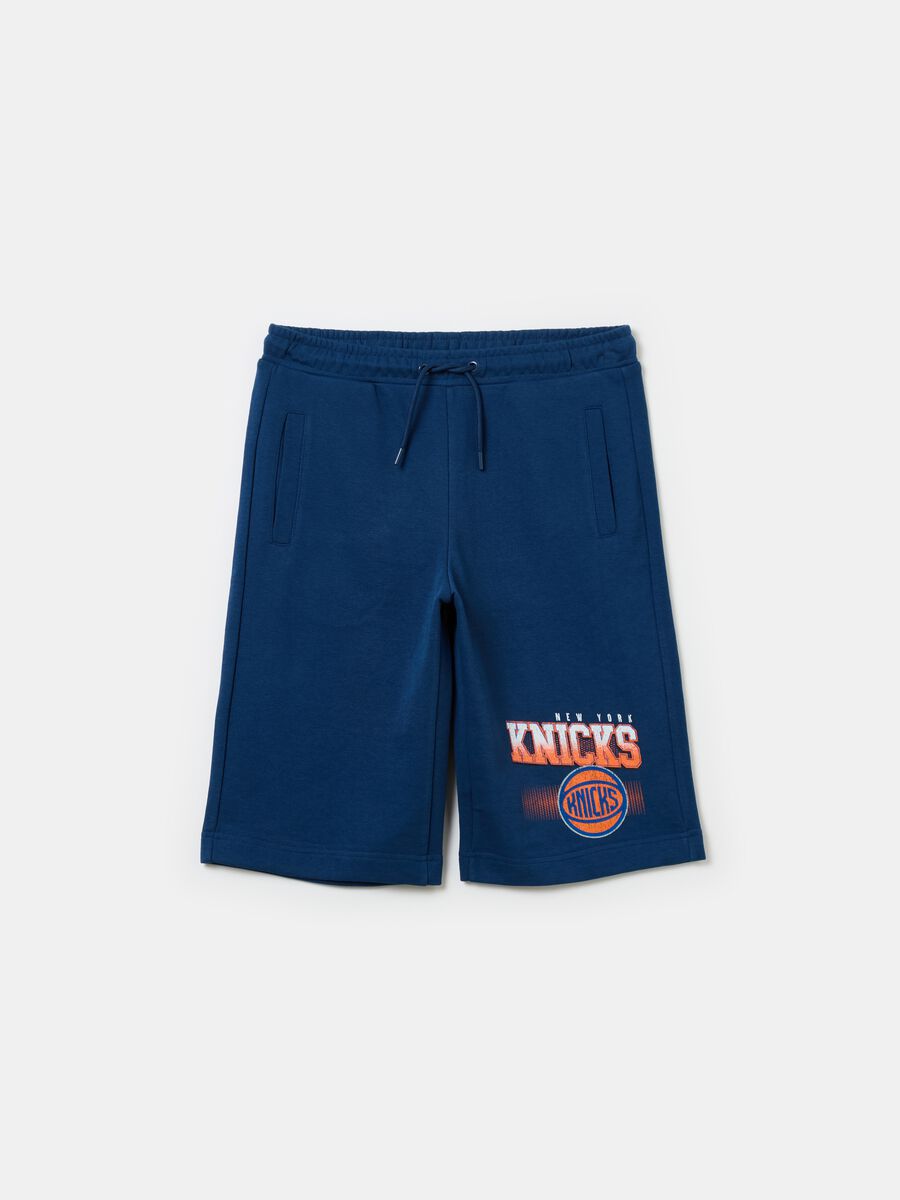 Bermuda shorts with NBA New York Knicks print_0