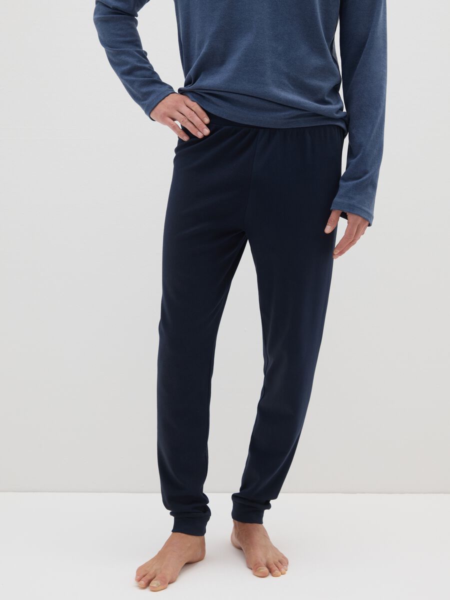 Pigiama in puro cotone blu regular fit_3