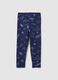 Girls' blue stretch cotton leggings_1