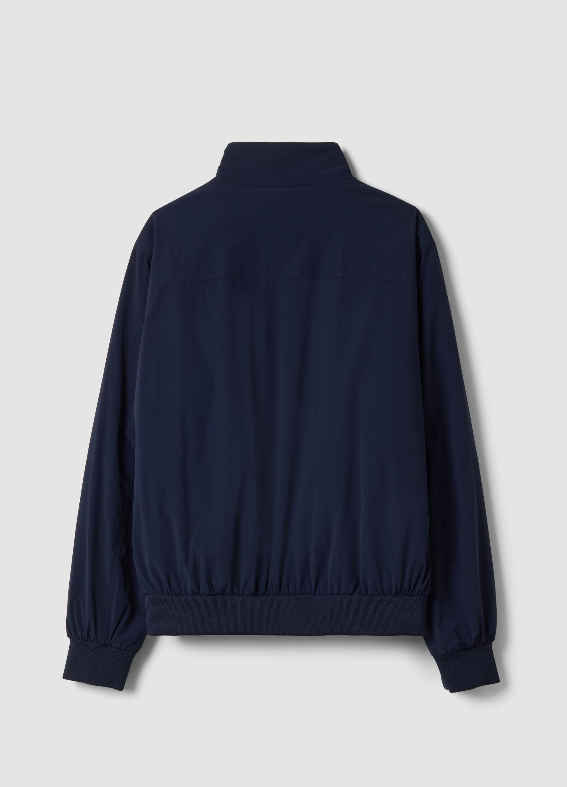 Blue stretch-fabric jacket with zip
