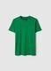 Regular Fit Green Crew Neck Cotton T-shirt_4