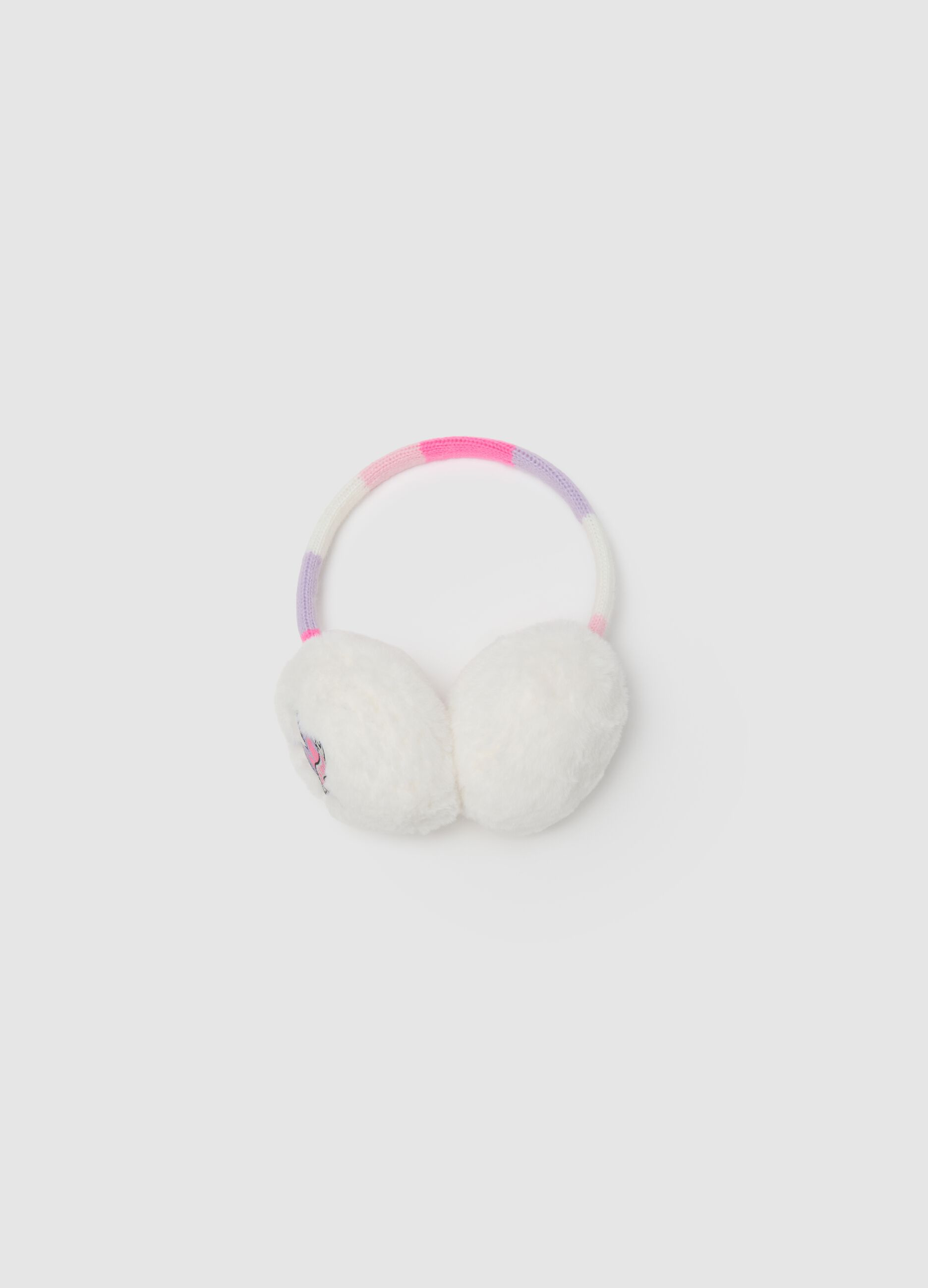 White Faux Fur Headphones