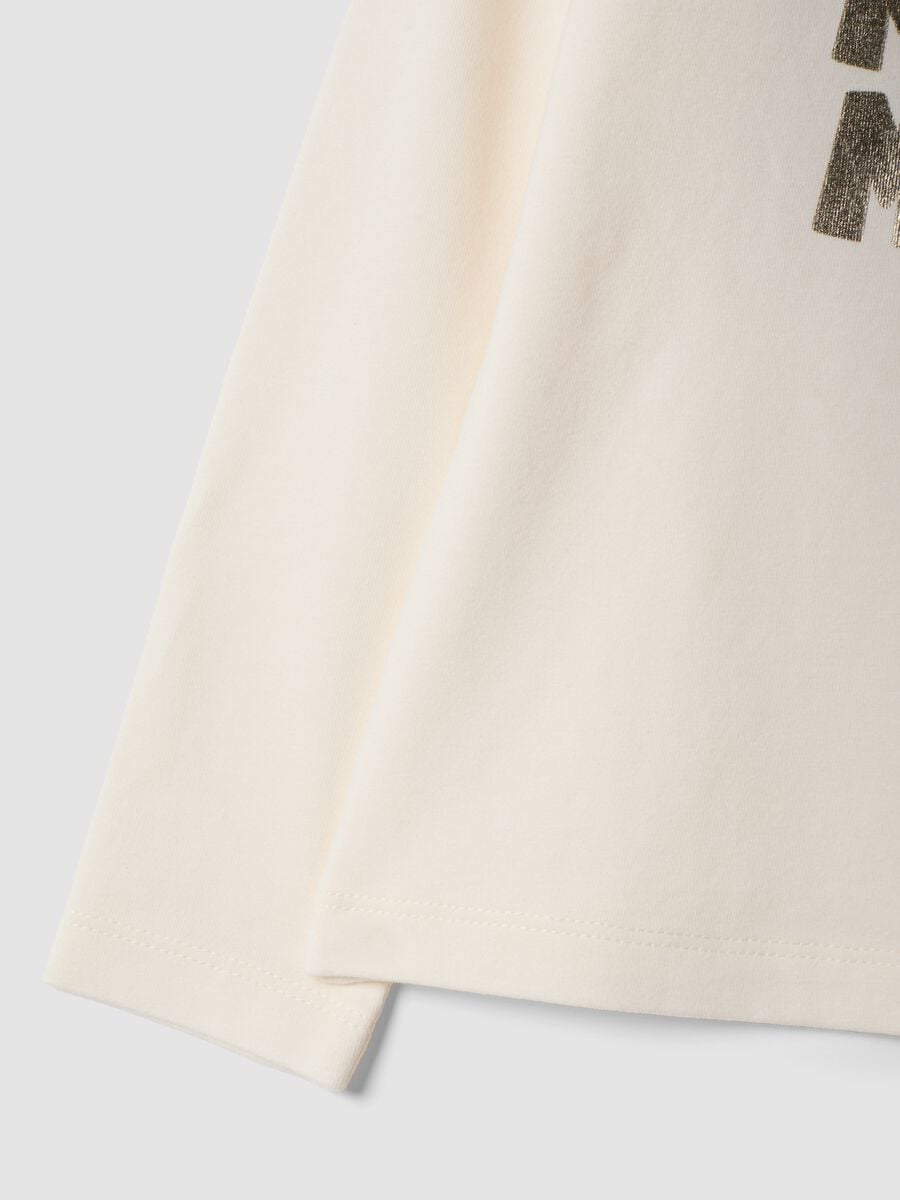 Maglia bianca in cotone elasticizzato con stampa Minnie_3