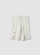 Boys' pure cotton white shorts, regular fit, with prints_0