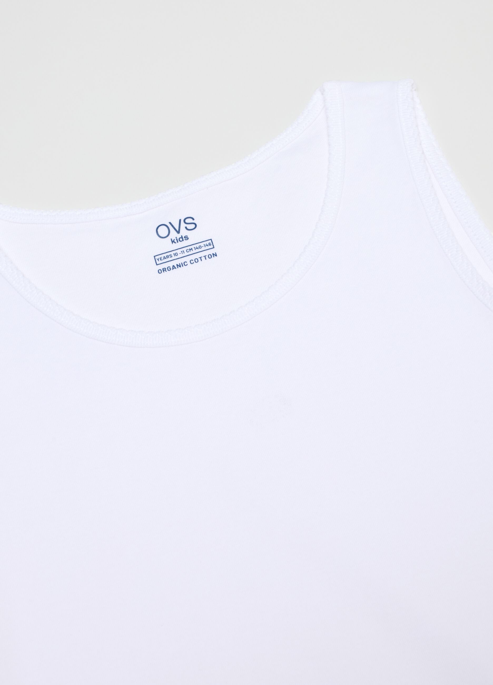 Girls' White Sleeveless T-Shirt Twin Pack in Pure Cotton Regular Fit