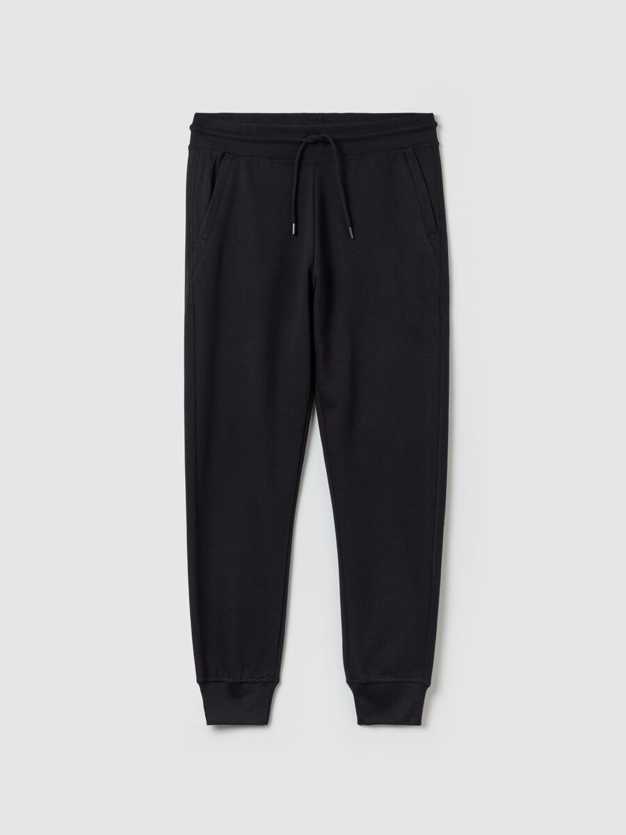 Fleece joggers with pockets and drawstring_4