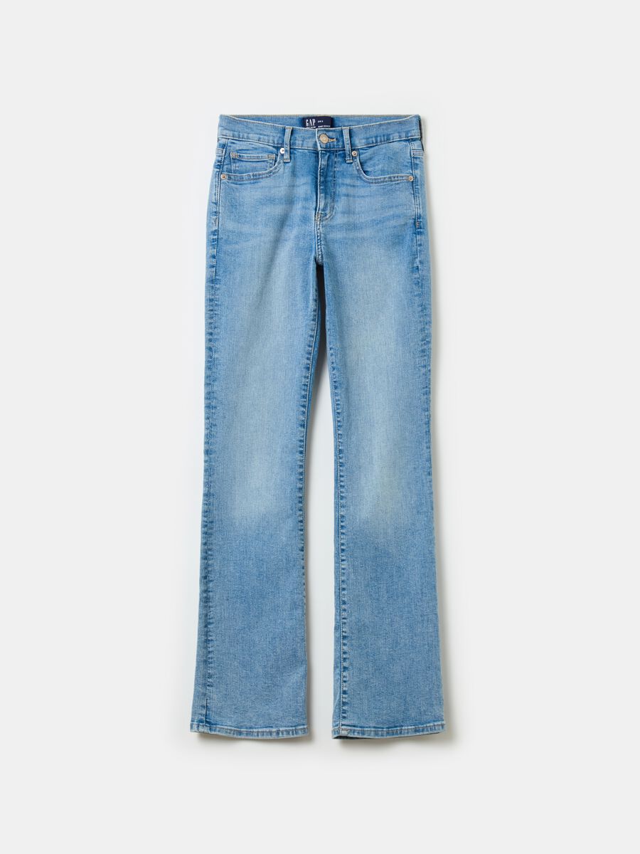 Flare-fit mini bootcut jeans with mid-rise waist_0
