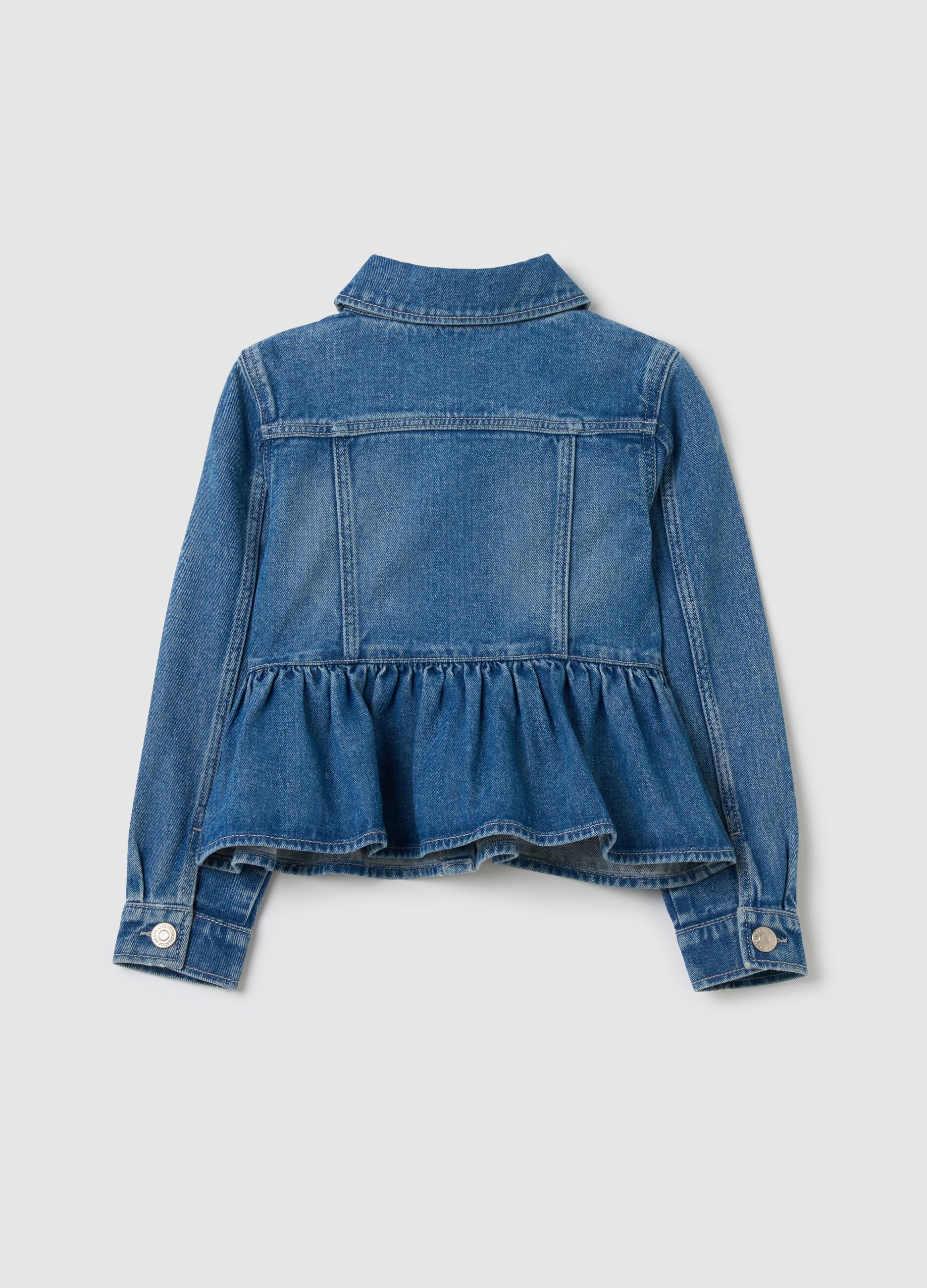 Giacca in denim con balza 
