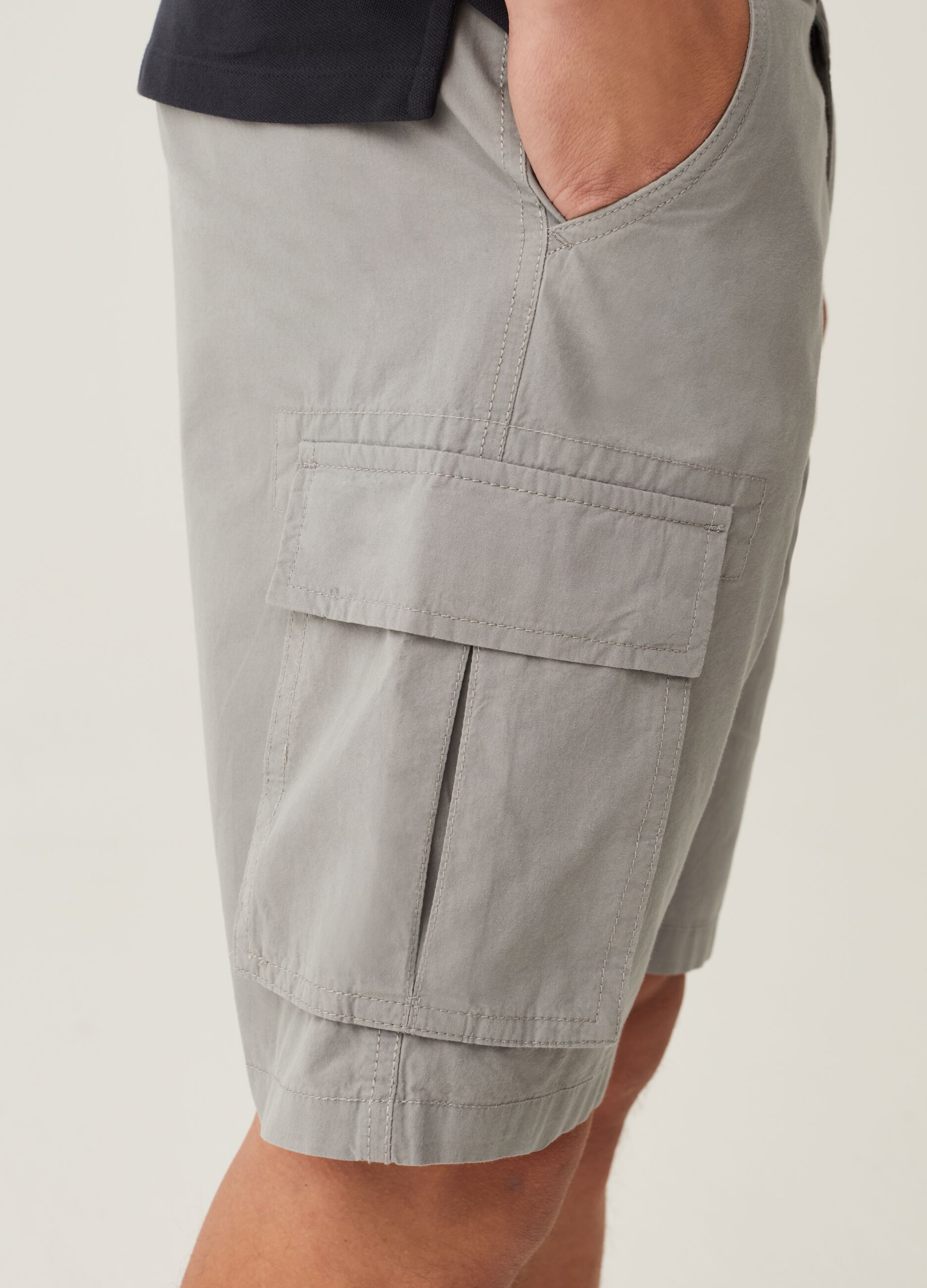 Bermuda cargo in cotone stretch stone washed_3