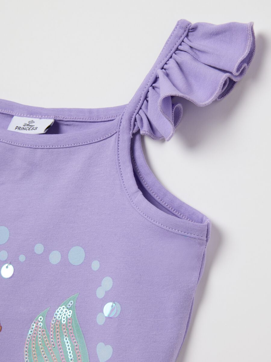 Girls' purple regular fit stretch cotton top with Disney print_3
