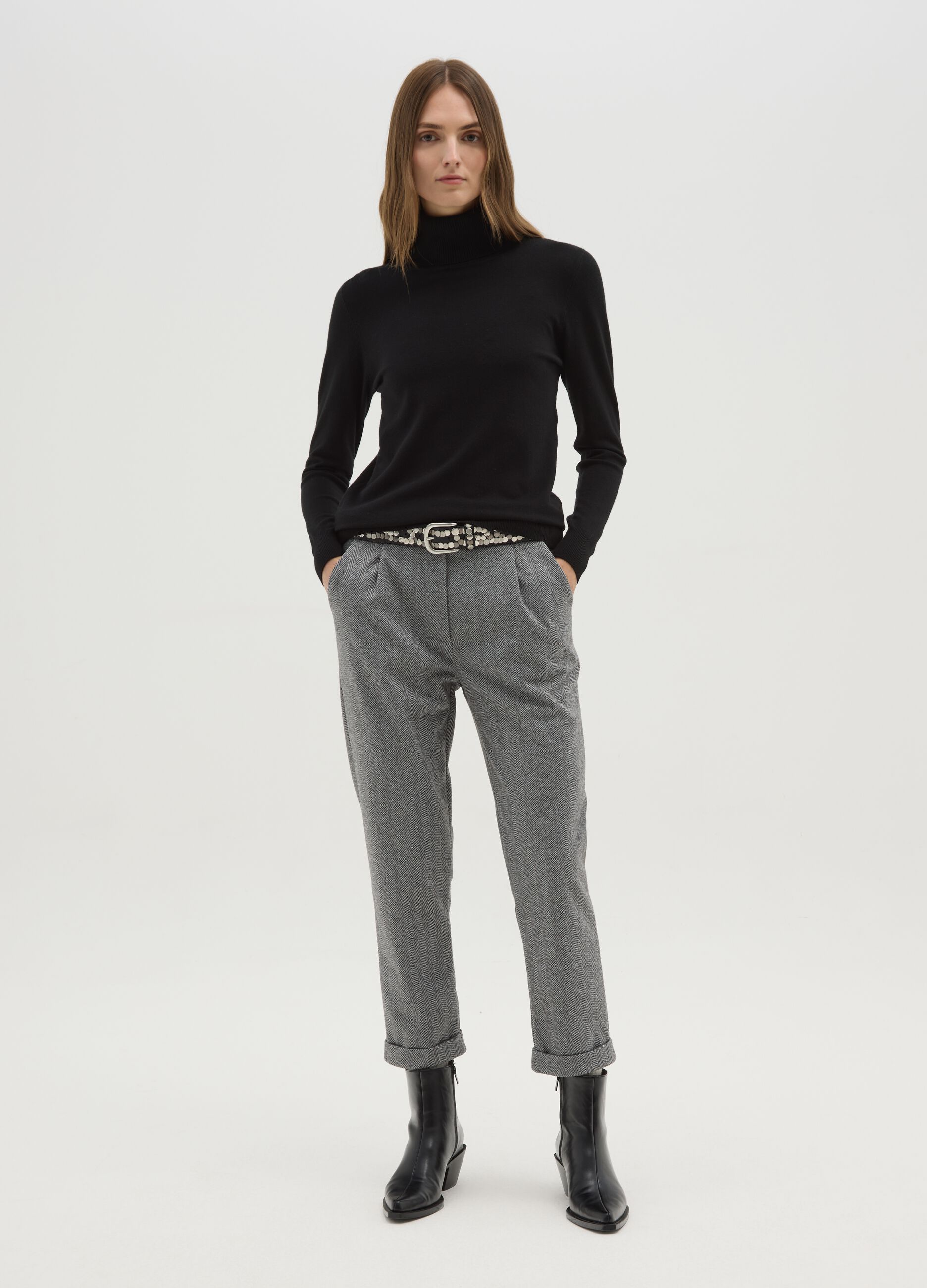 Grey Regular Fit Trousers