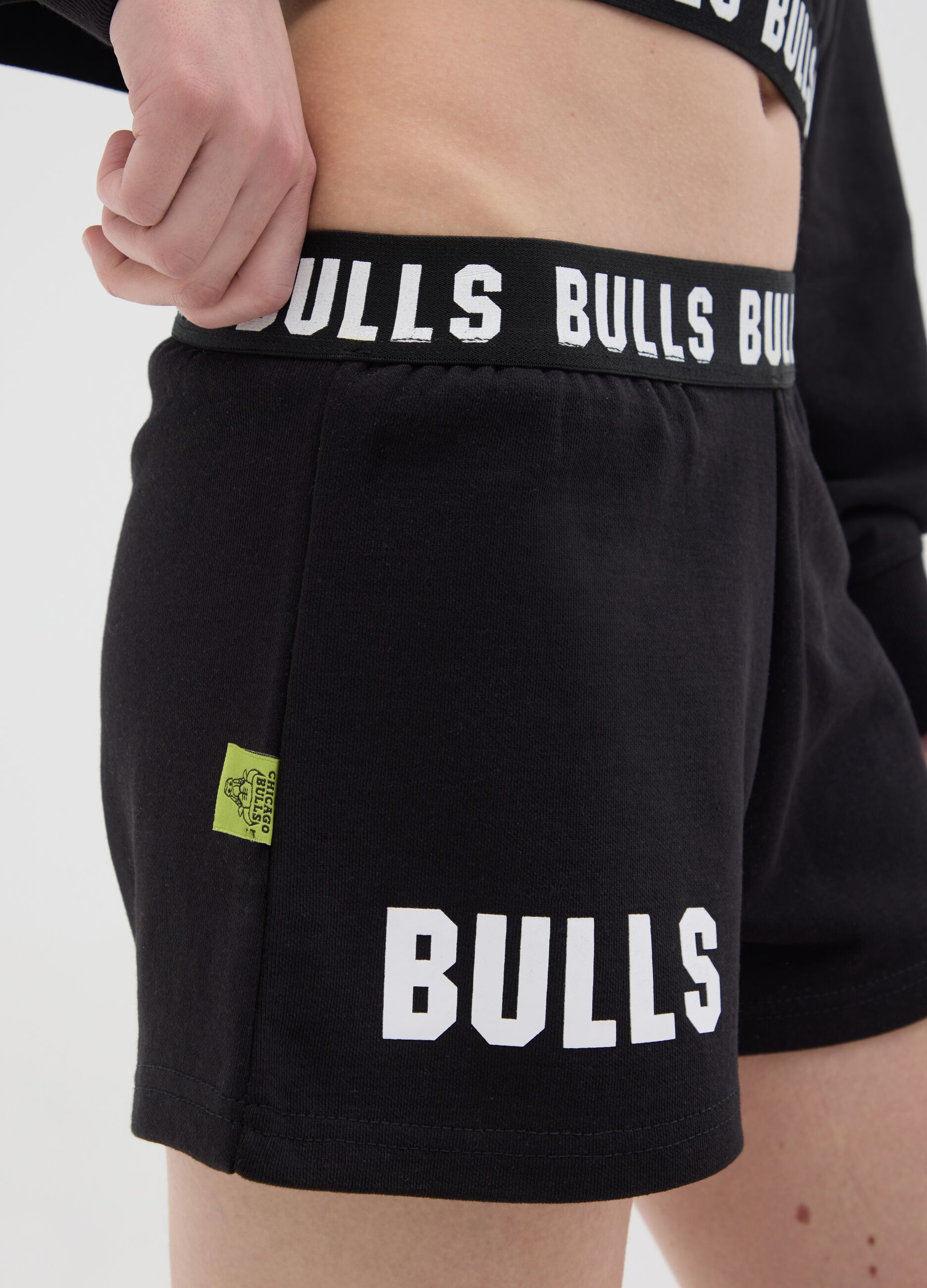Shorts neri con elastico esterno NBA Chicago Bulls