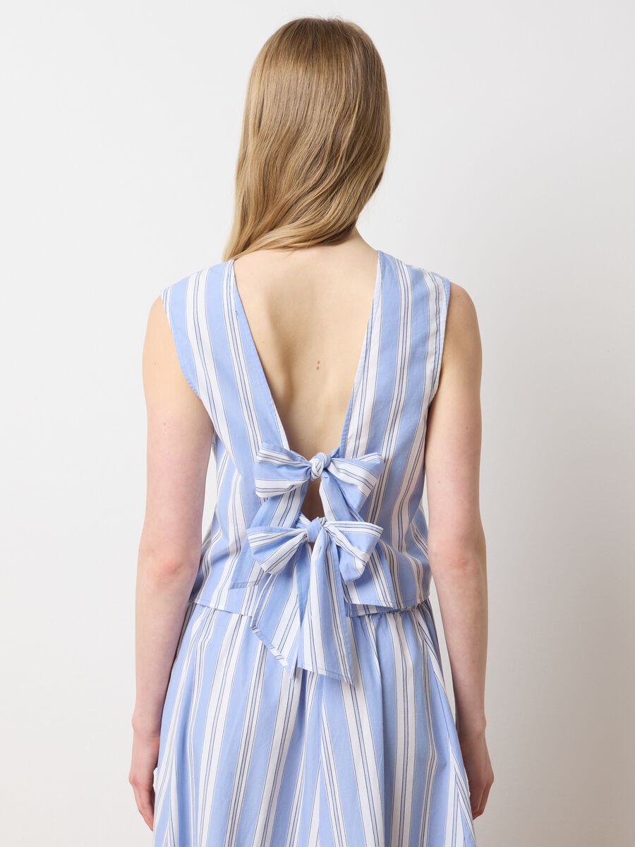 Women's Top in Pure Cotton Multicolour Regular Fit with Bows_3