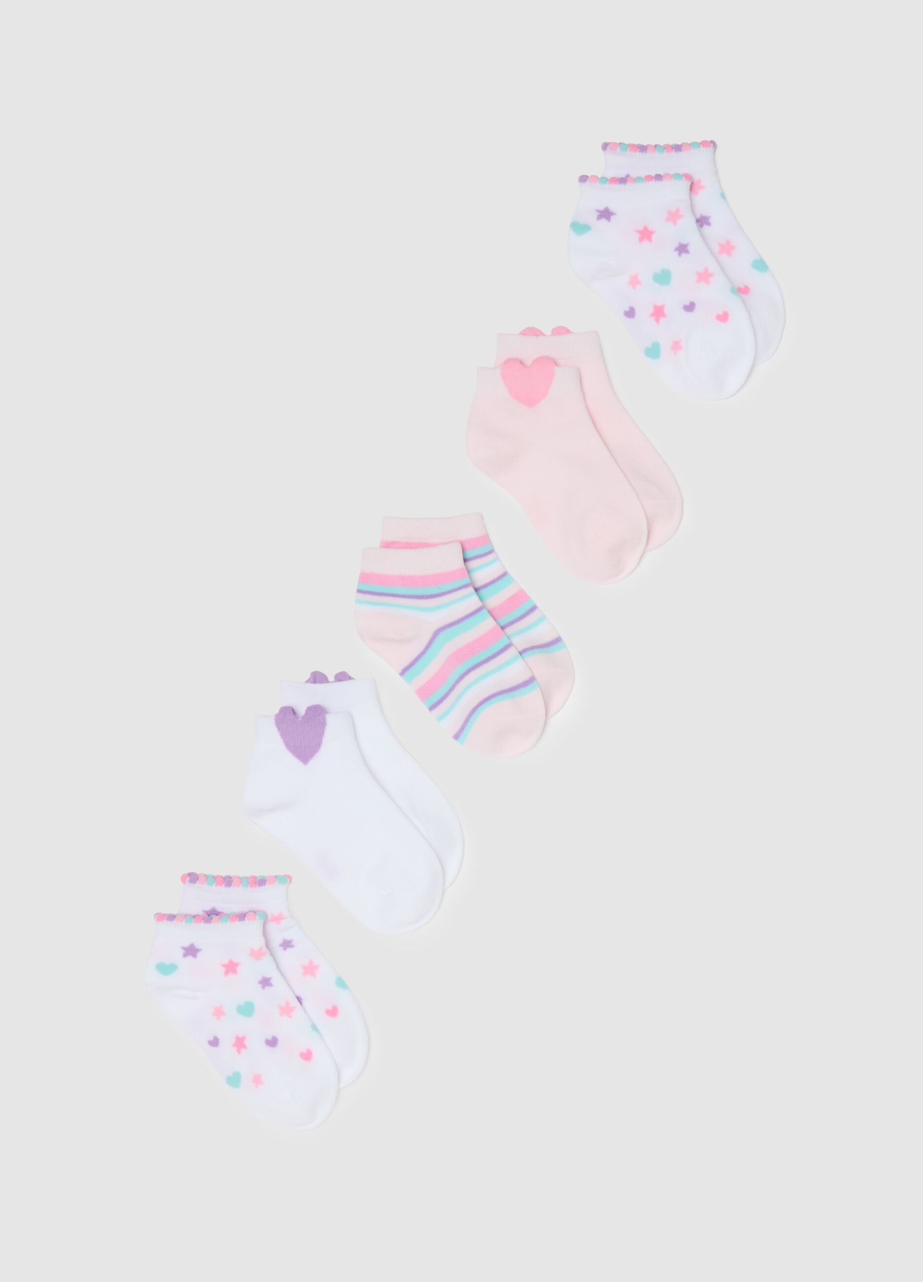 Multipack of multicolour stretch cotton socks for girls regular fit