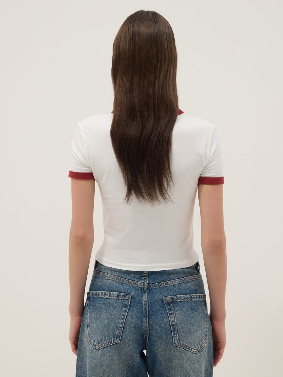 White stretch cotton regular-fit T-shirt with cherry print_3
