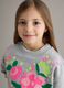 Grey cotton-blend sweatshirt for girls, regular fit with flowers_2