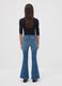 Girls&rsquo; blue flared jeggings in stretch cotton and viscose_1