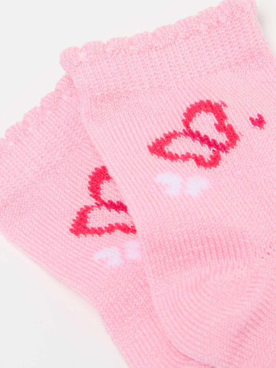 Three-pair pack short socks with butterflies and stripes design_2