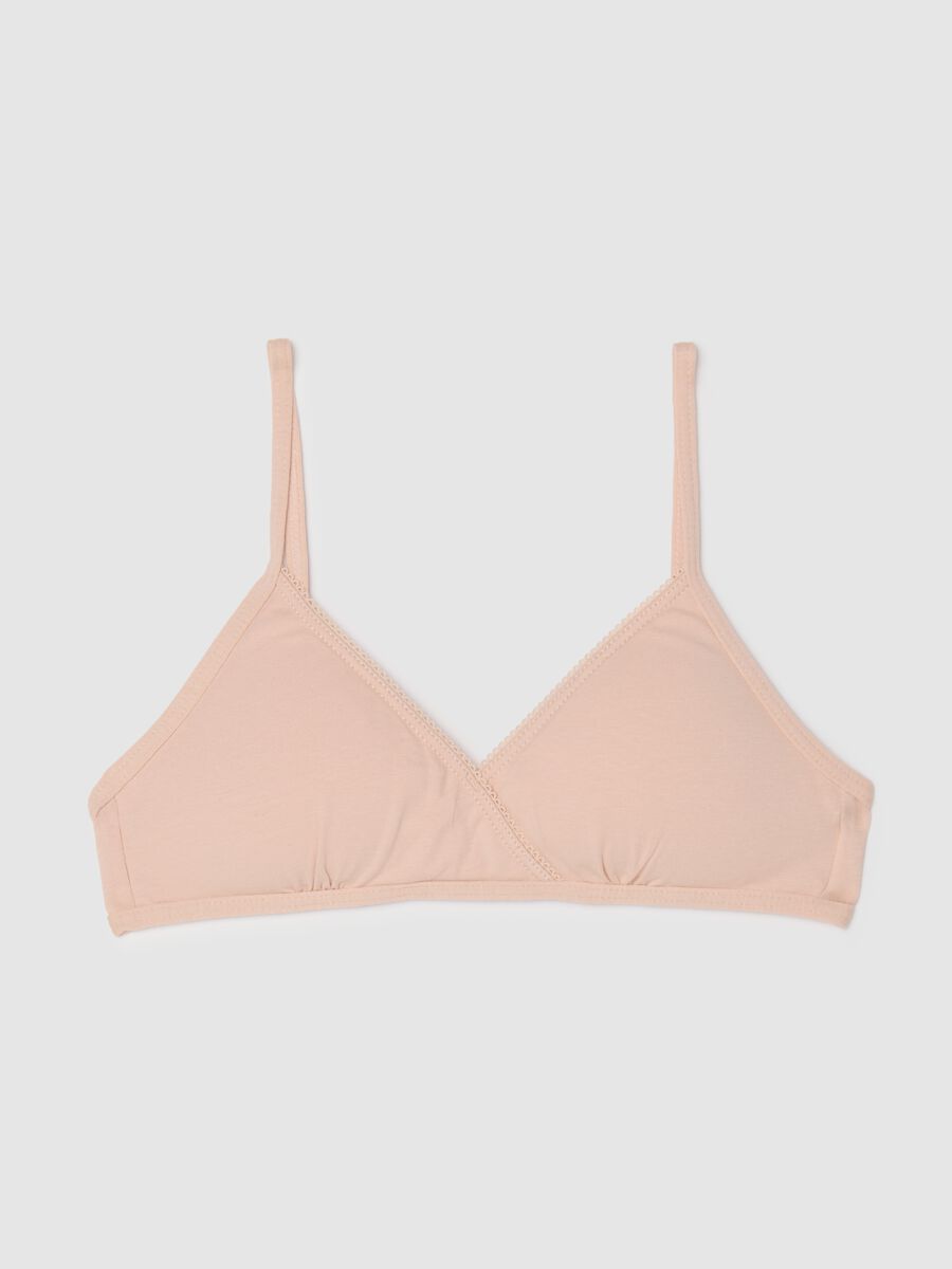 Girls' Beige Stretch Cotton Bra_0