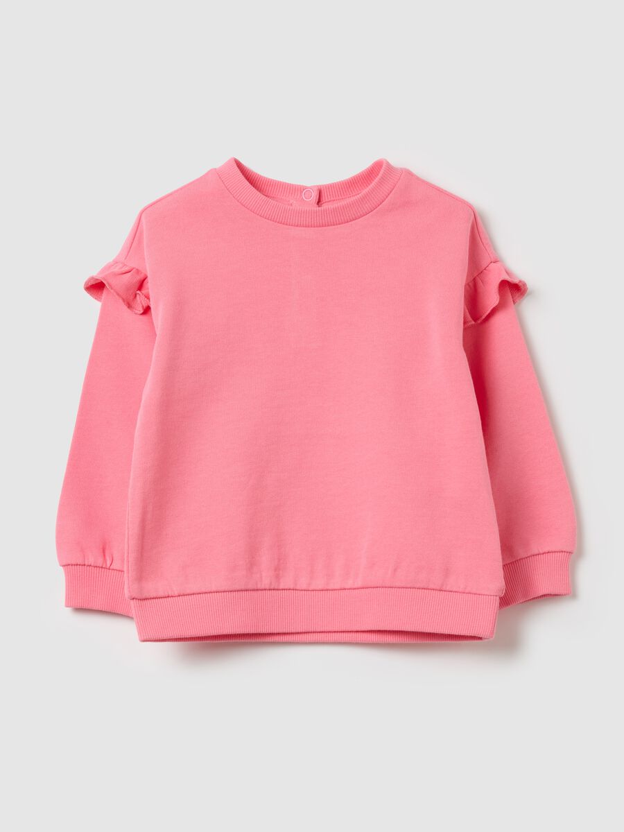 French terry sweatshirt with frills_0