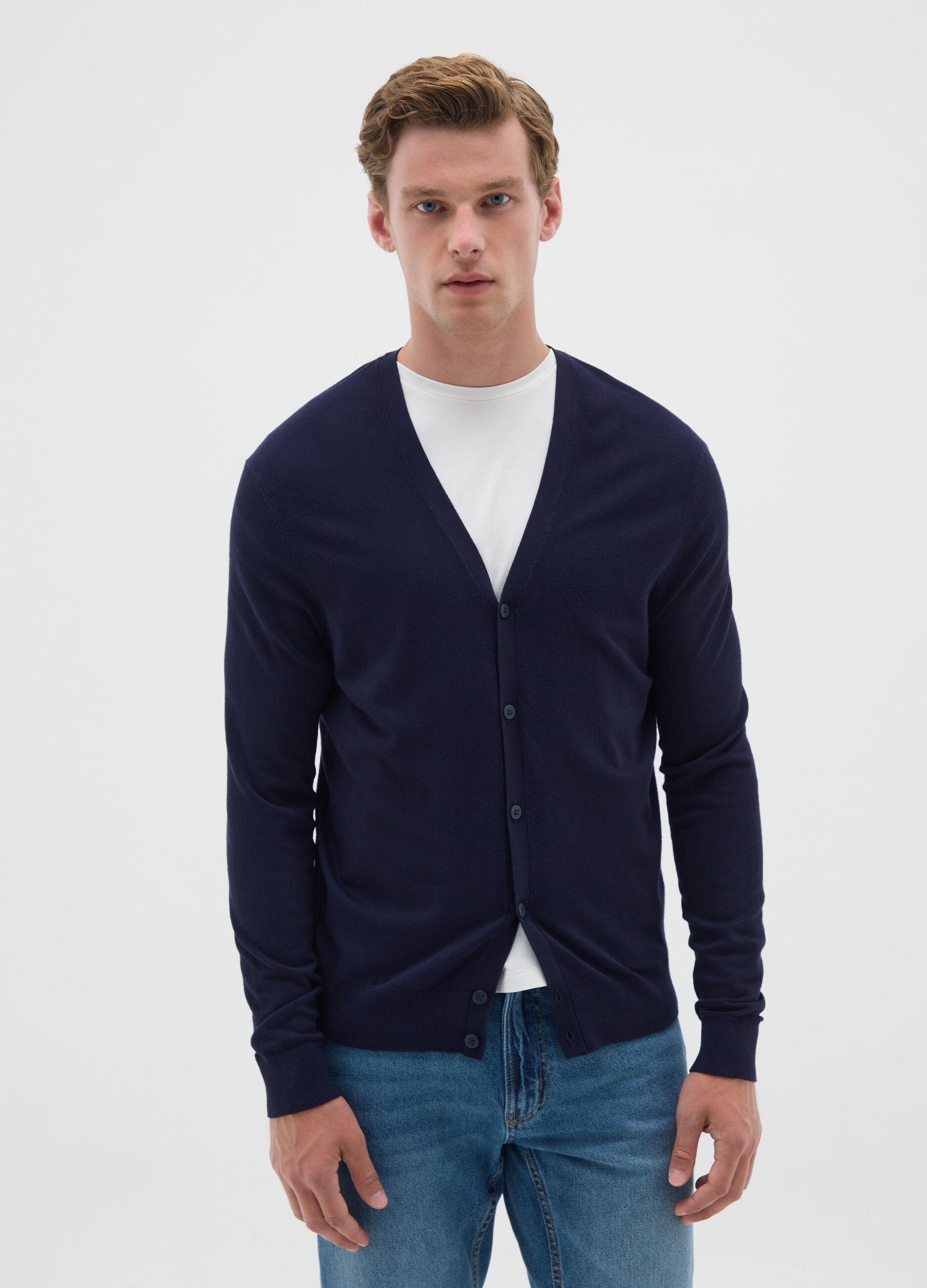Light Cotton Blue Cardigan