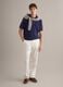 Blue pure cotton polo shirt with chest pocket, regular fit_2