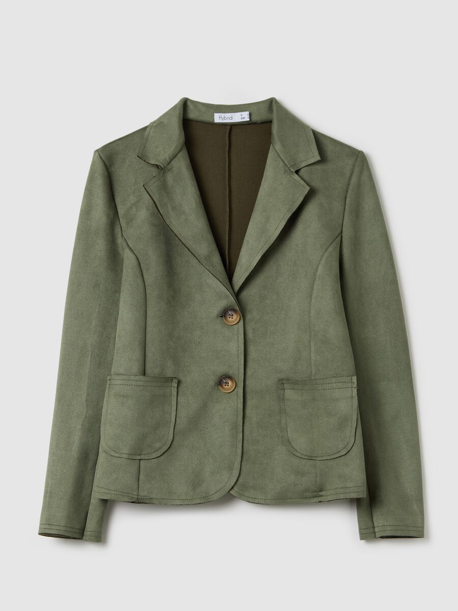 Short green suede jacket_4