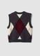 Gilet grigio in misto lana jacquard con girocollo regular fit_2
