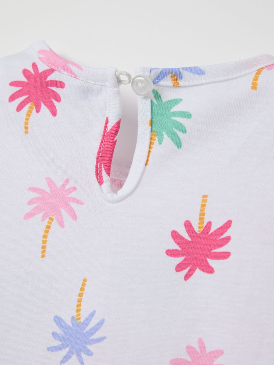 White sleeveless T-shirt in cotton with print_3