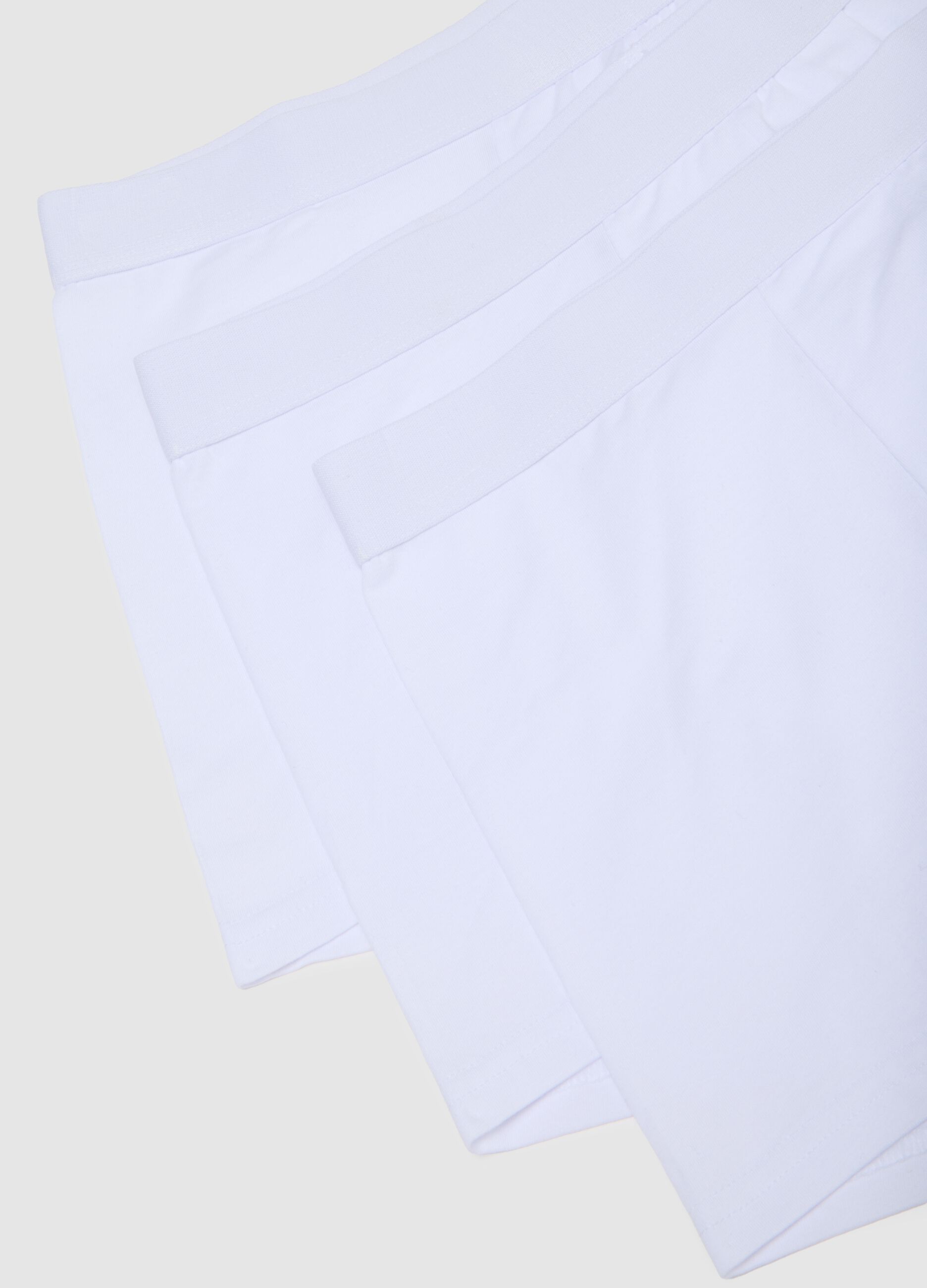 Set of stretch cotton white boxers